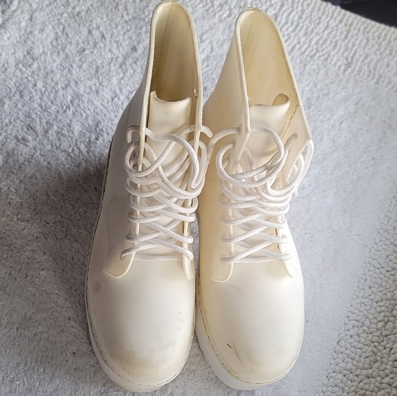Jeffrey Campbell White Combat Platform Boots - Picture 2 of 4